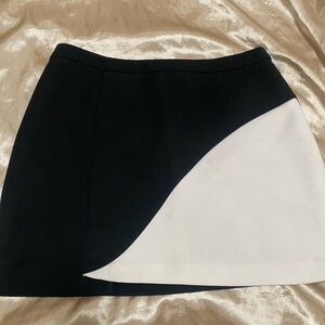 BCBGMaxAzria Asymmetrical Skirt in Black and White
